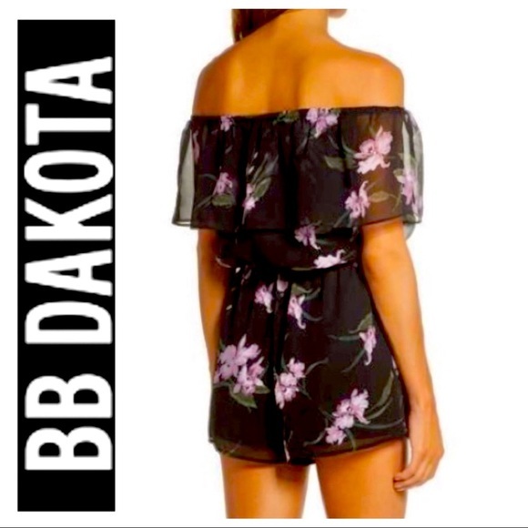 NWT BB Dakota Off the Shoulder Floral Romper - Picture 12 of 17